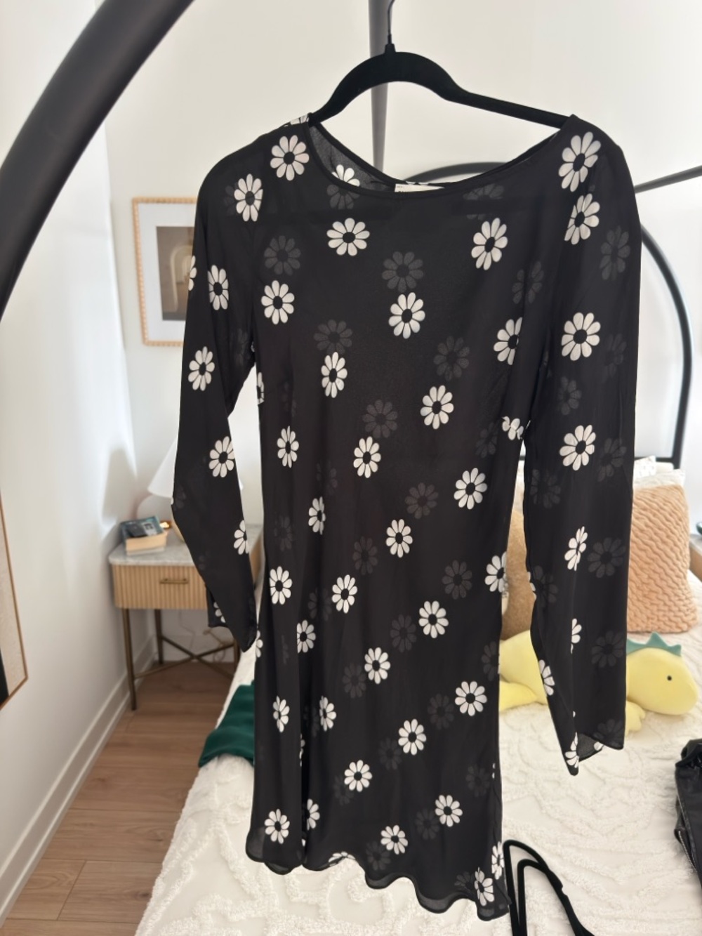 Realisation Par Black Floral Mesh Mini Dress